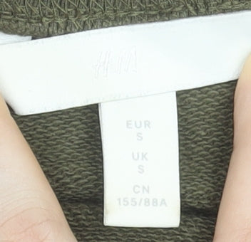 H&M Women's Khaki Green Short Sleeve Pullover Sweatshirt Size S