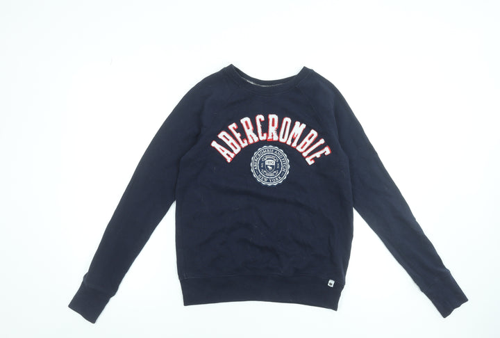 Abercrombie & Fitch Men's Blue Small Crew Neck Pullover Sweatshirt