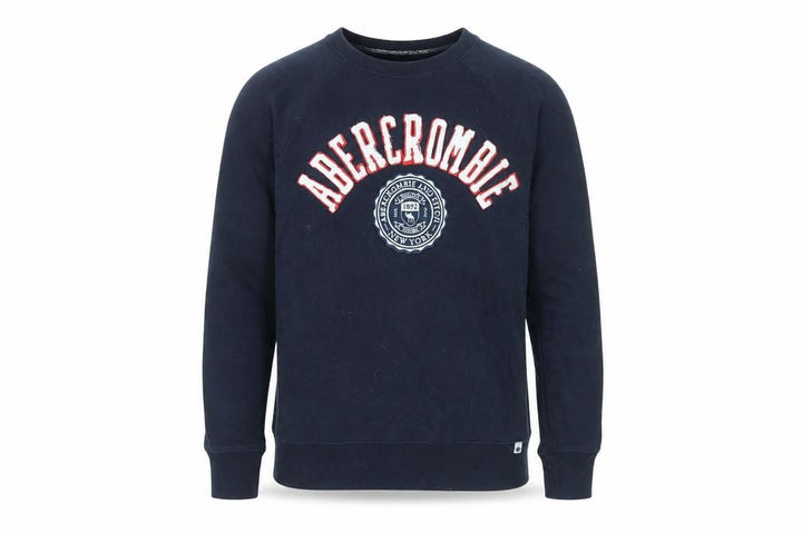 Abercrombie & Fitch Men's Blue Small Crew Neck Pullover Sweatshirt