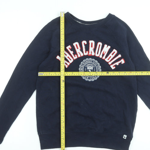Abercrombie & Fitch Men's Blue Small Crew Neck Pullover Sweatshirt