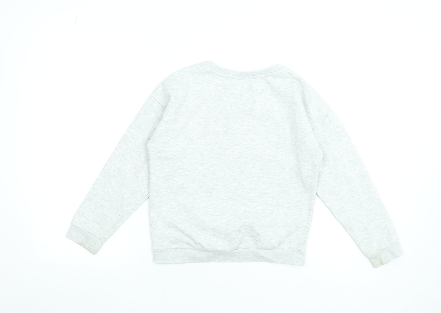 Barbie Girls Grey Pullover Sweatshirt 10 Years Graphic Print Cotton Blend