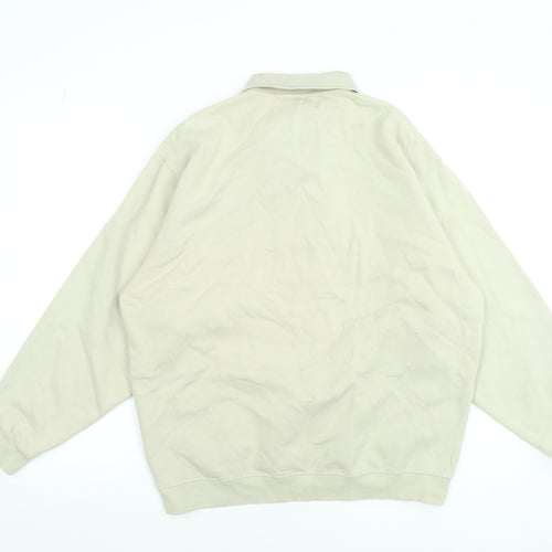 Country Trader Women’s Beige Henley Sweatshirt M Cotton Blend