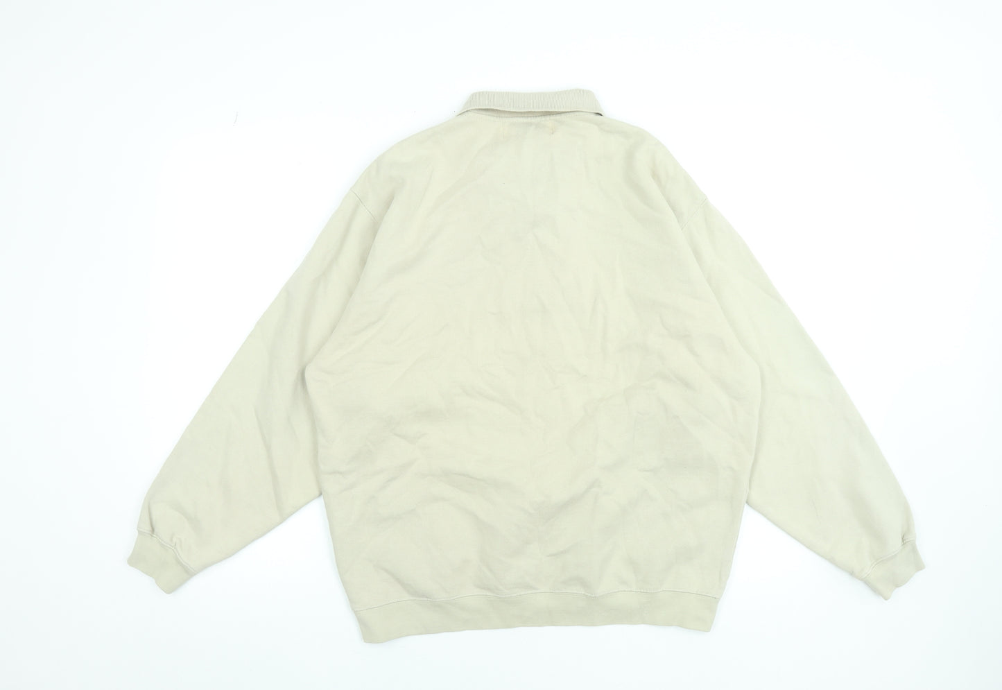 Country Trader Women’s Beige Henley Sweatshirt M Cotton Blend