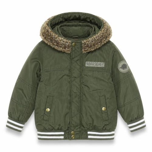 Mothercare Boys Green 3-4 Years Hooded Faux Fur Puffer Jacket