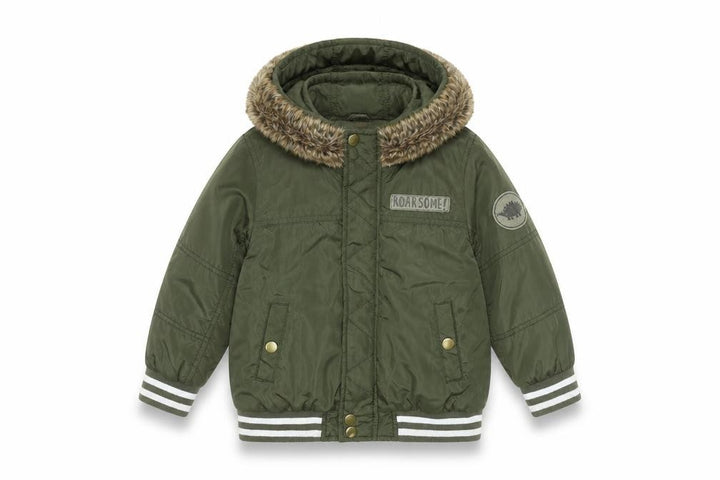 Mothercare Boys Green 3-4 Years Hooded Faux Fur Puffer Jacket