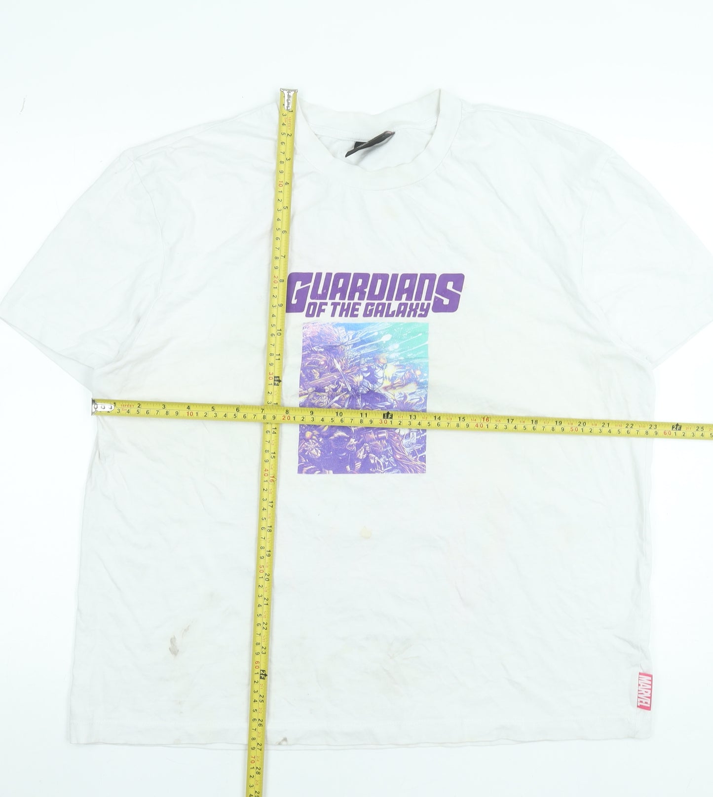 Marvel Men's White Guardians of the Galaxy Cotton L T-Shirt