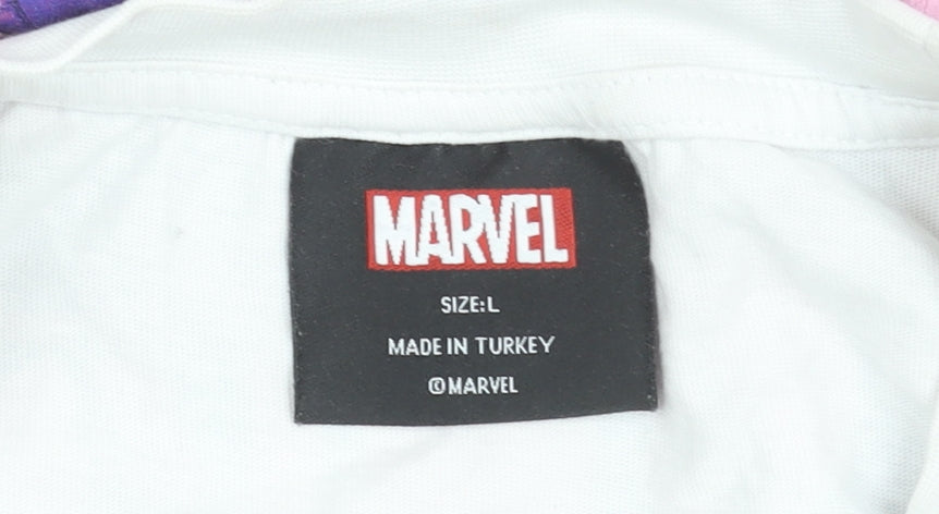 Marvel Men's White Guardians of the Galaxy Cotton L T-Shirt