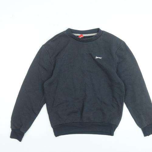 Slazenger Boys Black Crew Neck Pullover Sweatshirt 9-10 Years