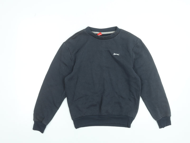 Slazenger Boys Black Crew Neck Pullover Sweatshirt 9-10 Years