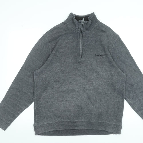 Pierre Cardin Men’s Grey 1/4 Zip High Neck Knit Sweatshirt XL