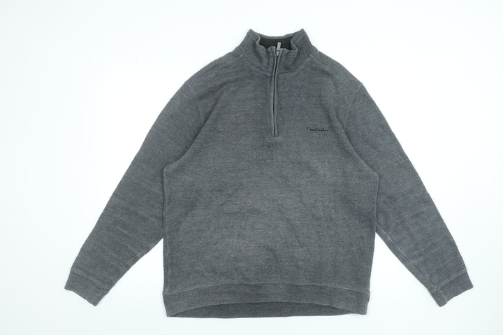 Pierre Cardin Men’s Grey 1/4 Zip High Neck Knit Sweatshirt XL