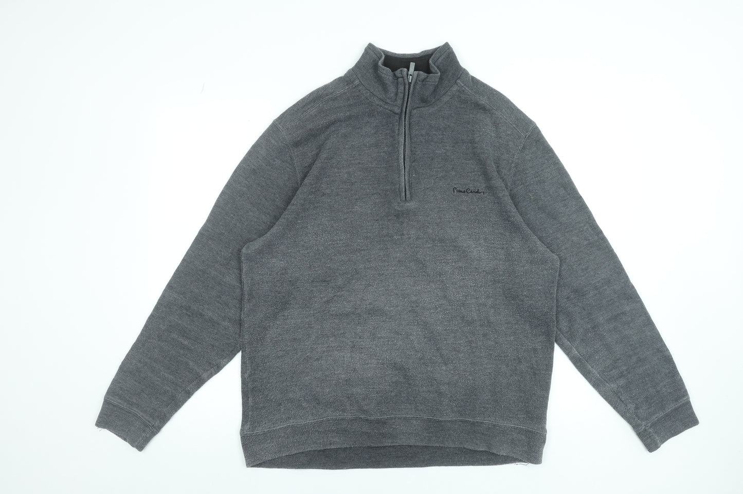 Pierre Cardin Men’s Grey 1/4 Zip High Neck Knit Sweatshirt XL