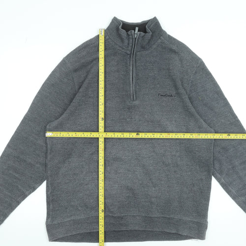 Pierre Cardin Men’s Grey 1/4 Zip High Neck Knit Sweatshirt XL
