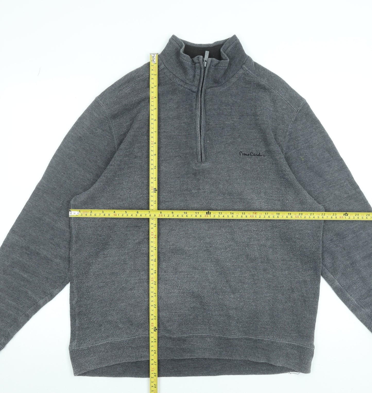 Pierre Cardin Men’s Grey 1/4 Zip High Neck Knit Sweatshirt XL