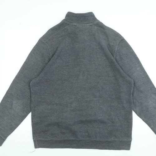 Pierre Cardin Men’s Grey 1/4 Zip High Neck Knit Sweatshirt XL