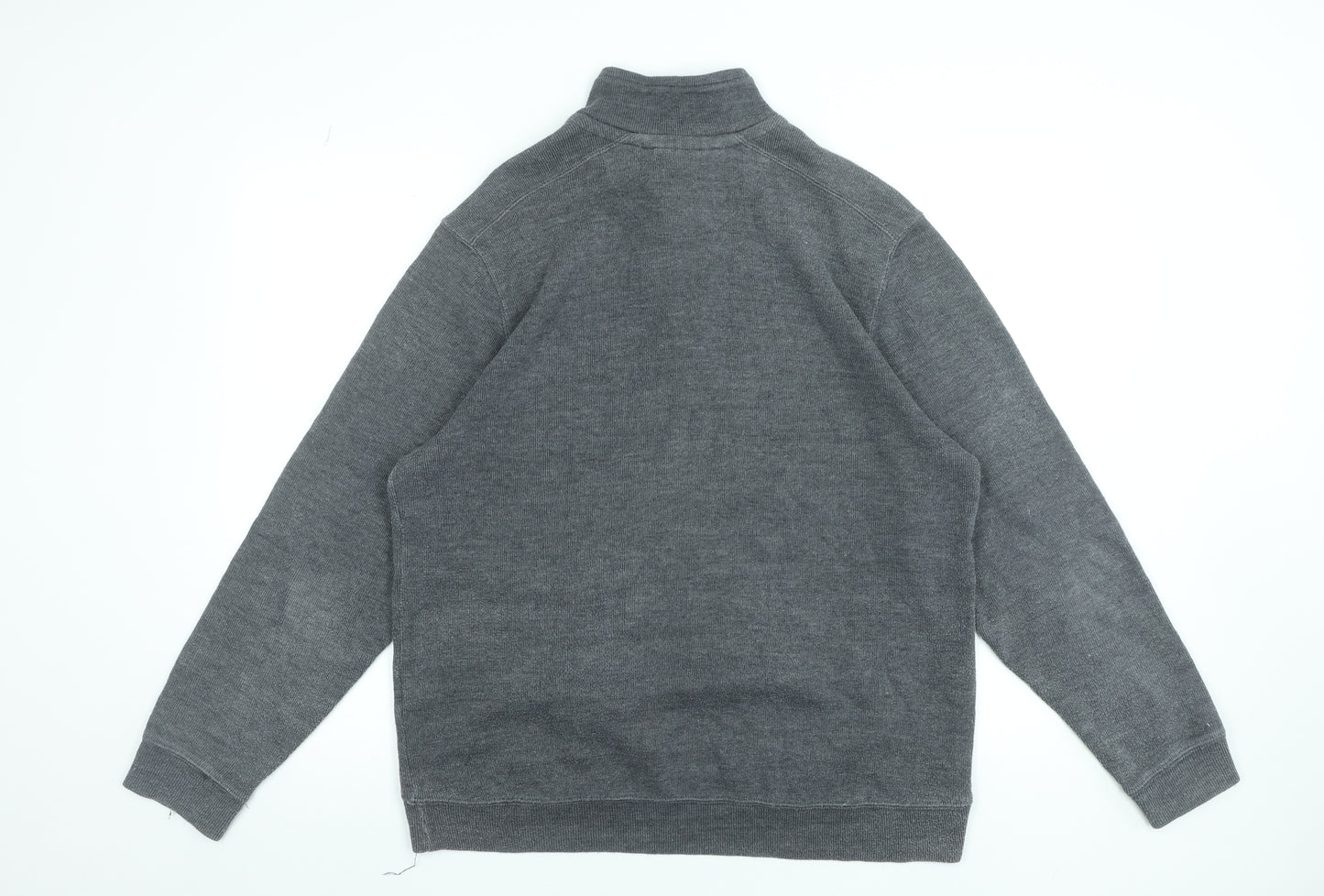 Pierre Cardin Men’s Grey 1/4 Zip High Neck Knit Sweatshirt XL