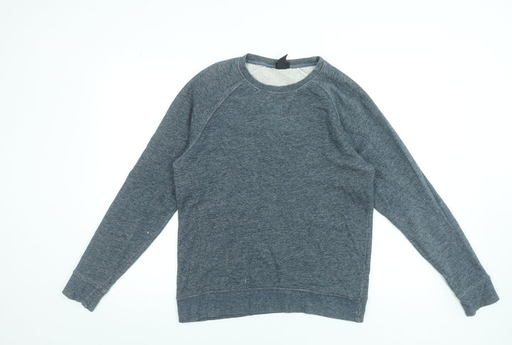 H&M Men’s Blue Cotton Crew Neck Long Sleeve Pullover Sweatshirt M