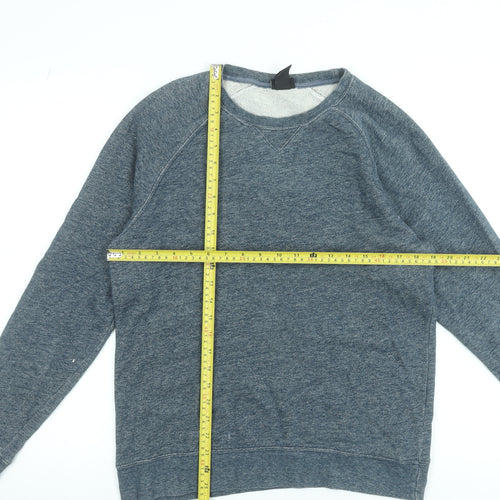 H&M Men’s Blue Cotton Crew Neck Long Sleeve Pullover Sweatshirt M