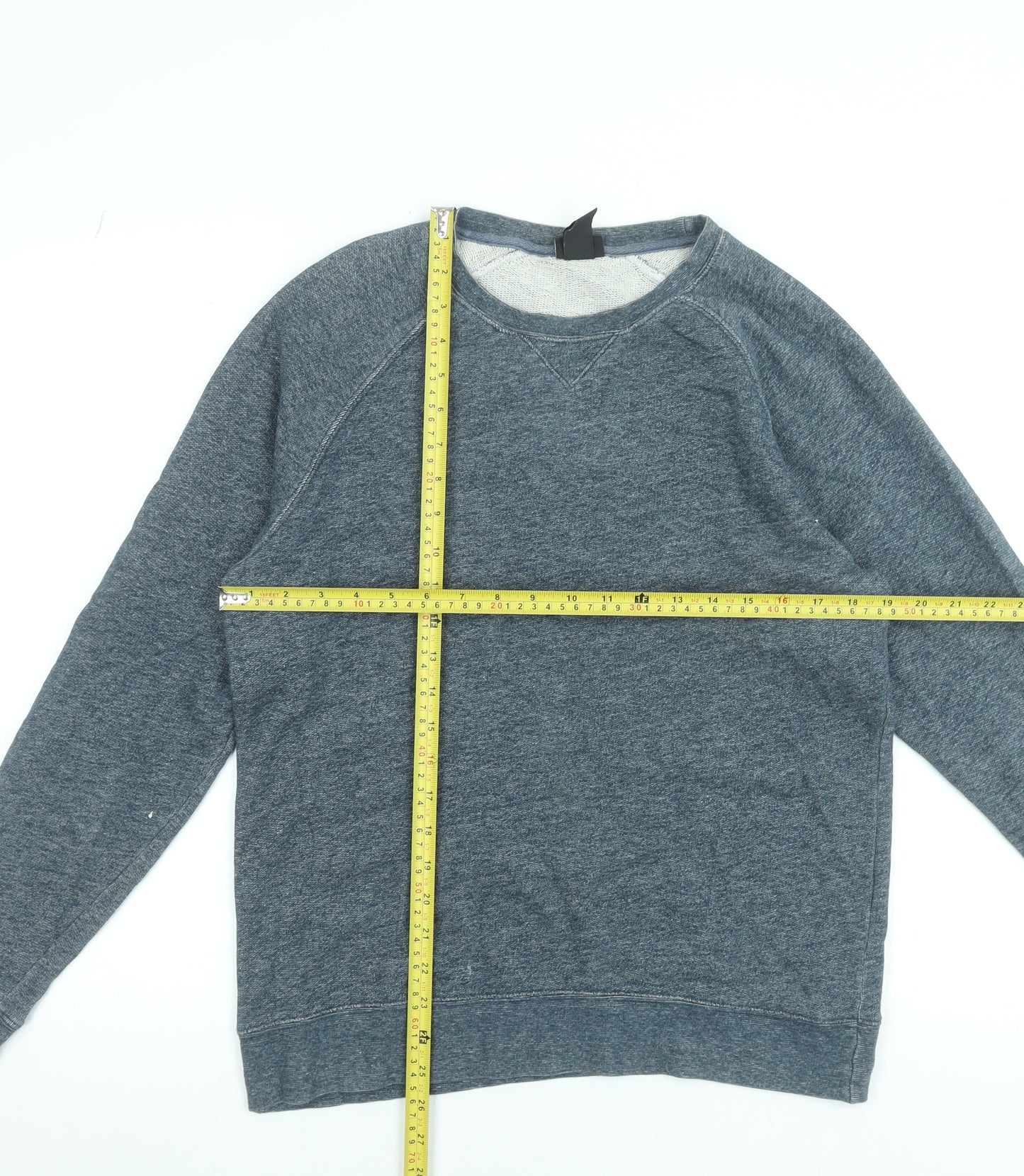 H&M Men’s Blue Cotton Crew Neck Long Sleeve Pullover Sweatshirt M