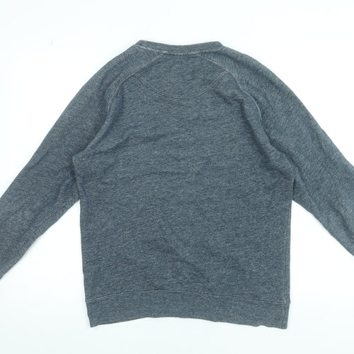 H&M Men’s Blue Cotton Crew Neck Long Sleeve Pullover Sweatshirt M