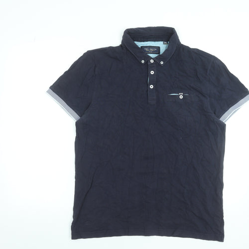 Ted Smith Men's Blue 2XL Short Sleeve Cotton Polo Shirt