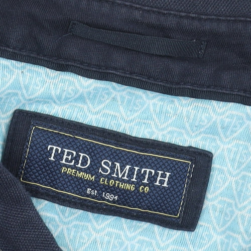 Ted Smith Men's Blue 2XL Short Sleeve Cotton Polo Shirt