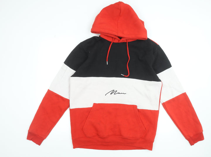 BoohooMAN Men's Multicoloured Pullover Hoodie Size M with Logo