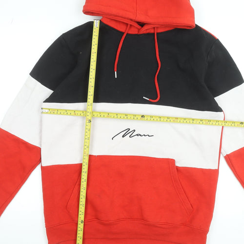BoohooMAN Men's Multicoloured Pullover Hoodie Size M with Logo
