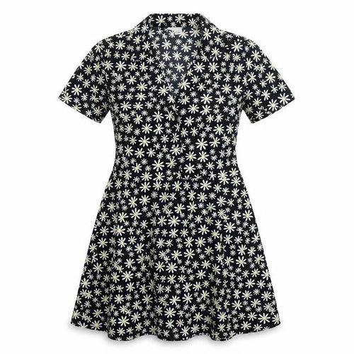 H&M Women’s Black Daisy Floral Fit & Flare Shirt Dress Size 12