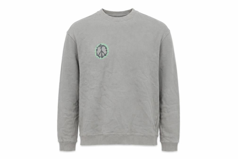 Front view of H&M Men’s Grey Relaxed Fit Graphic Print Cotton Sweatshirt M