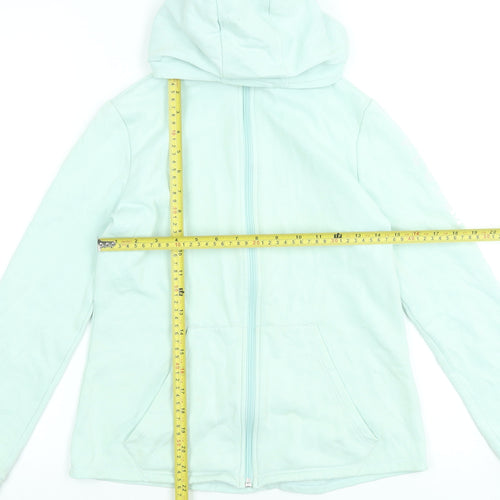 Decathlon Teens Mint Green Full Zip Hoodie 12-13 Years Cotton Blend