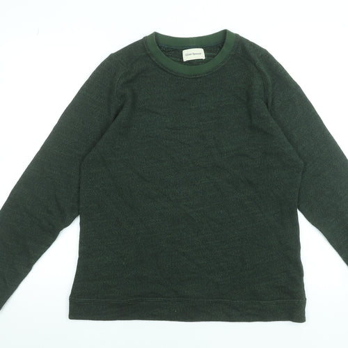 Oliver Spencer Women Green Cotton Viscose Crew Neck Jumper Size M