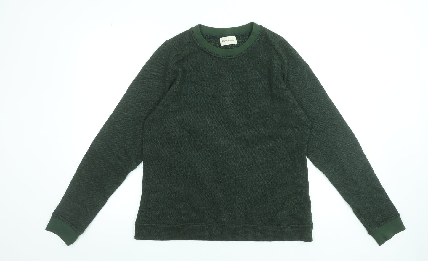 Oliver Spencer Women Green Cotton Viscose Crew Neck Jumper Size M