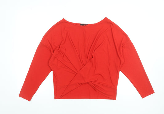 F&F Women’s Red Long Sleeve Wrap Jersey Blouse UK 12