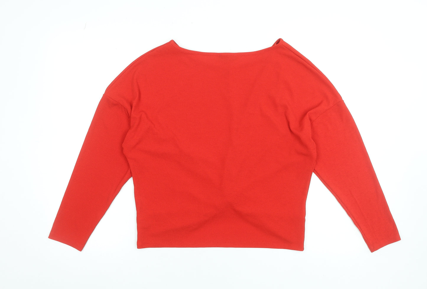 F&F Women’s Red Long Sleeve Wrap Jersey Blouse UK 12