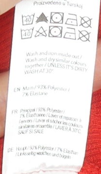 F&F Women’s Red Long Sleeve Wrap Jersey Blouse UK 12