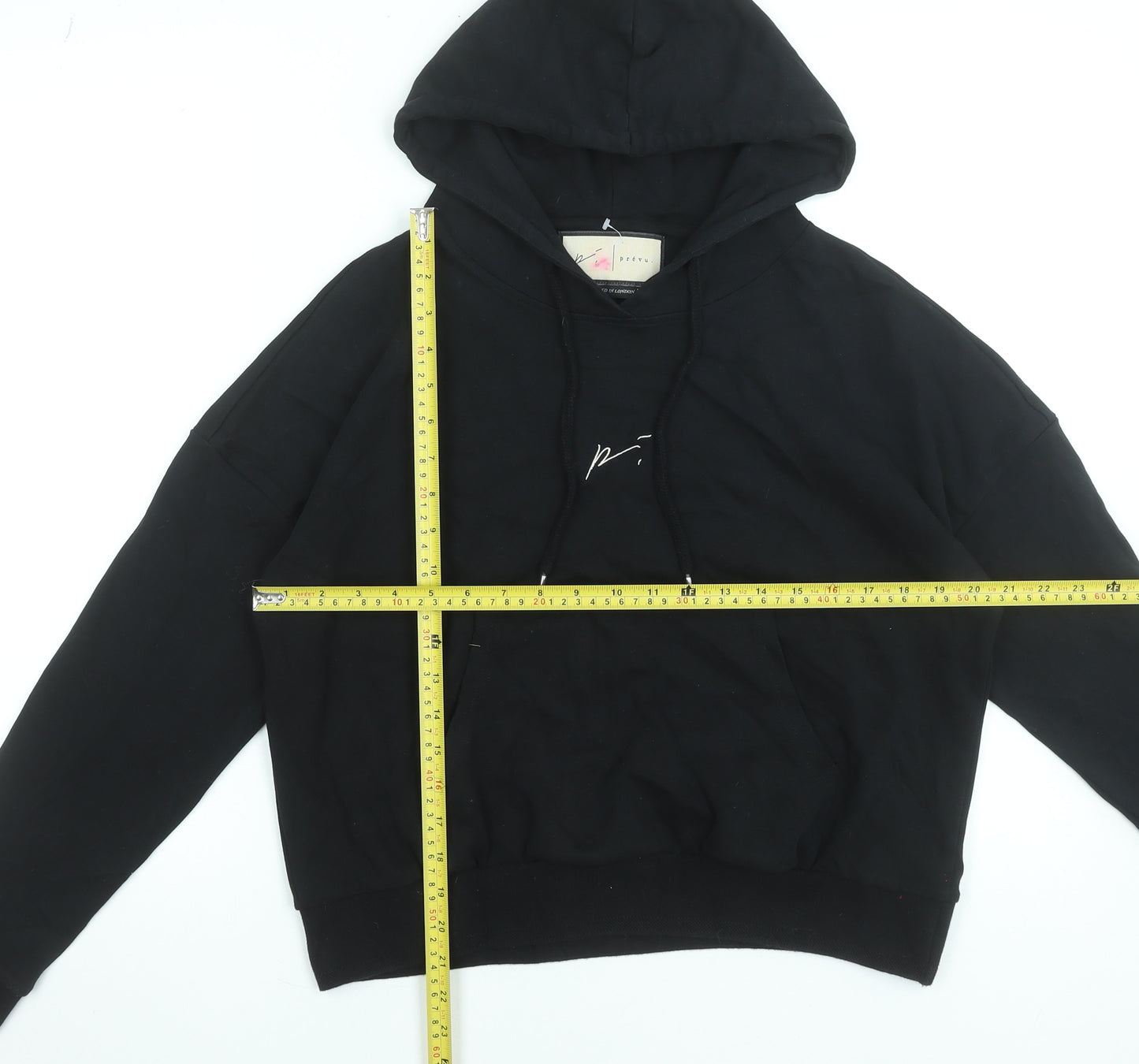 Prévu Women’s Black 100% Cotton Pullover Hoodie Size 6