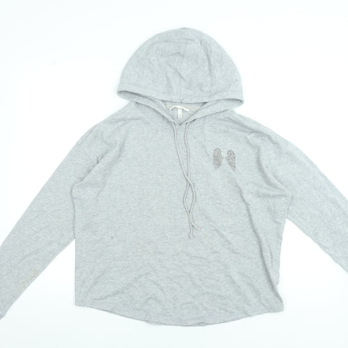 Victoria’s Secret Women’s Grey Sequin Hoodie Size M Pullover Cotton Blend