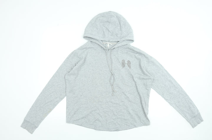 Victoria’s Secret Women’s Grey Sequin Hoodie Size M Pullover Cotton Blend
