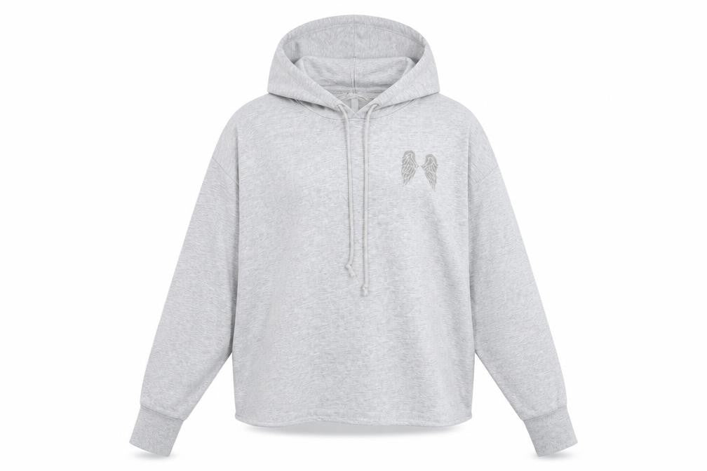 Victoria’s Secret Women’s Grey Sequin Hoodie Size M Pullover Cotton Blend