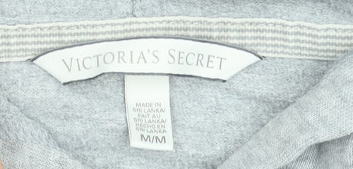 Victoria’s Secret Women’s Grey Sequin Hoodie Size M Pullover Cotton Blend