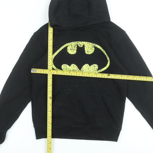 Batman Boys Black Hoodie 7-8 Years Pullover Graphic Print Sweatshirt