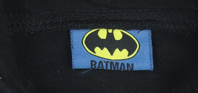 Batman Boys Black Hoodie 7-8 Years Pullover Graphic Print Sweatshirt