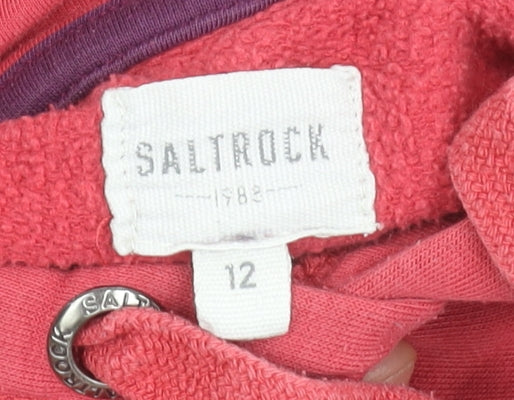 Saltrock Women's Red Pullover Hoodie Size 12 Cotton Blend Casual