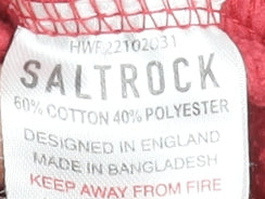 Saltrock Women's Red Pullover Hoodie Size 12 Cotton Blend Casual