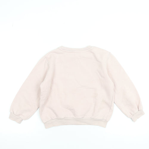 H&M Girls Pink Unicorn Sequin Pullover Sweatshirt 7-8 Years