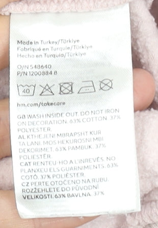 H&M Girls Pink Unicorn Sequin Pullover Sweatshirt 7-8 Years