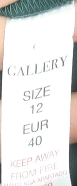 Gallery Women’s Green Floral Chiffon Ruffle Blouse Size 12