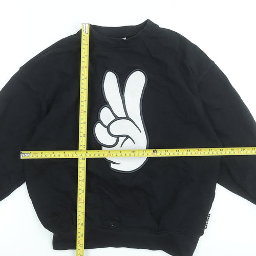 Molo Boys Black Cotton Crew Neck Pullover Sweatshirt Size 146