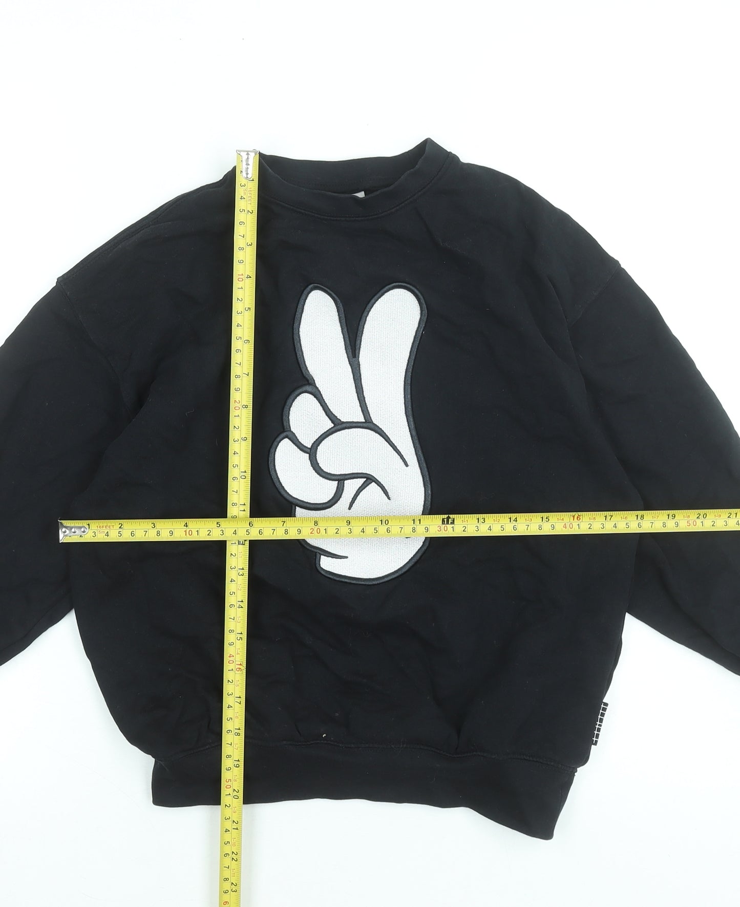 Molo Boys Black Cotton Crew Neck Pullover Sweatshirt Size 146